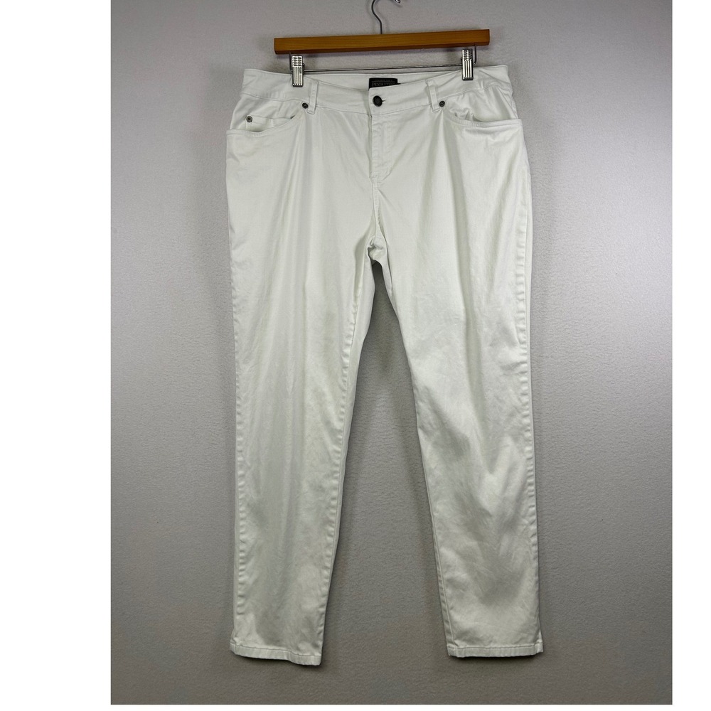 Coastal Grandma Pendleton Womens 16P White Tencel Blend Straight Leg Pants 5682